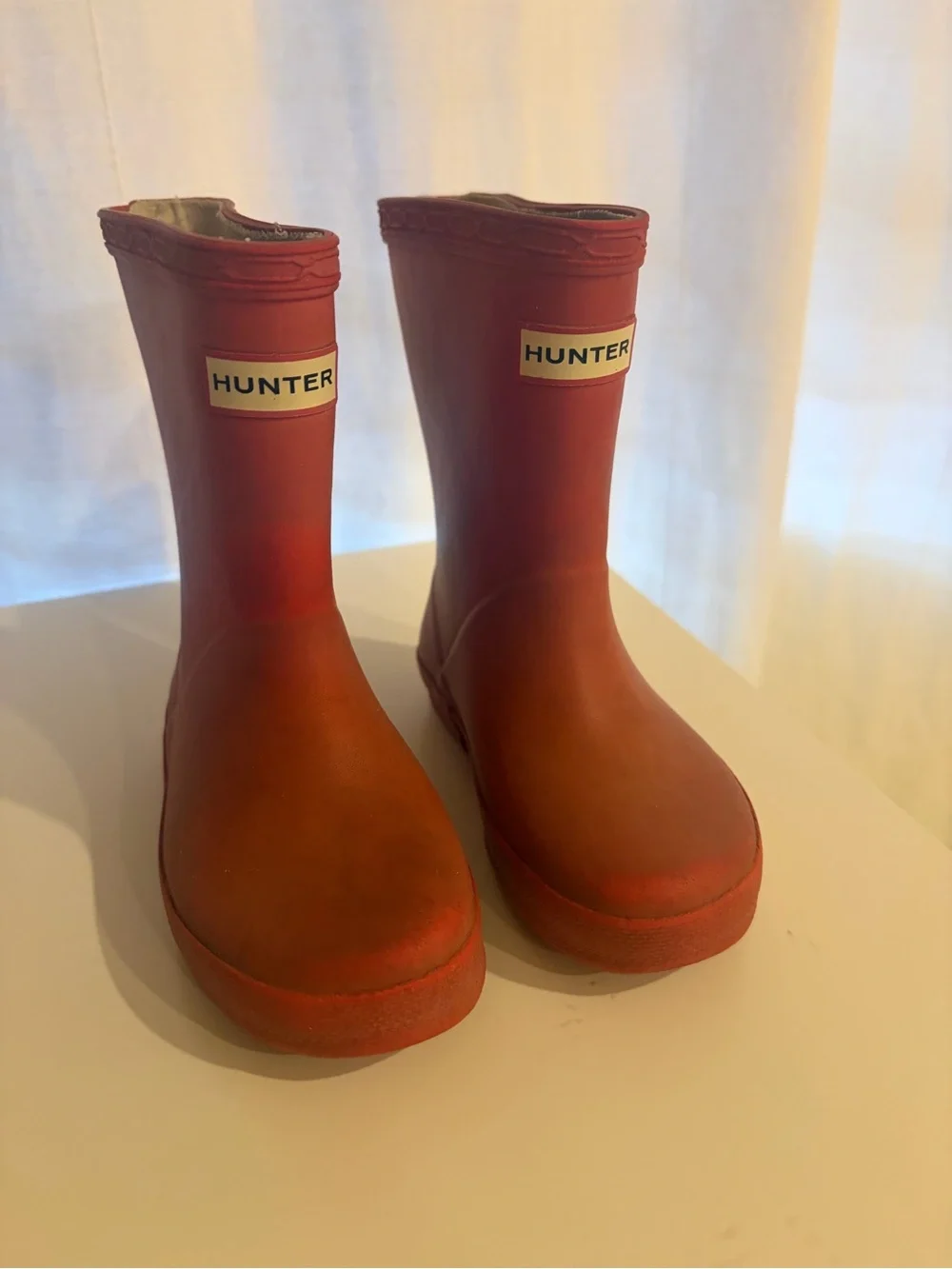 Hunter Toddler Orange-Red Rubber Rain Boots
